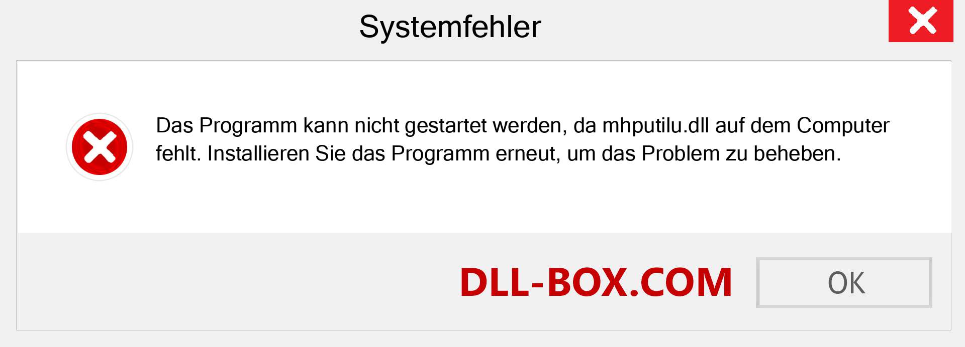 mhputilu.dll-Datei fehlt?. Download für Windows 7, 8, 10 - Fix mhputilu dll Missing Error unter Windows, Fotos, Bildern