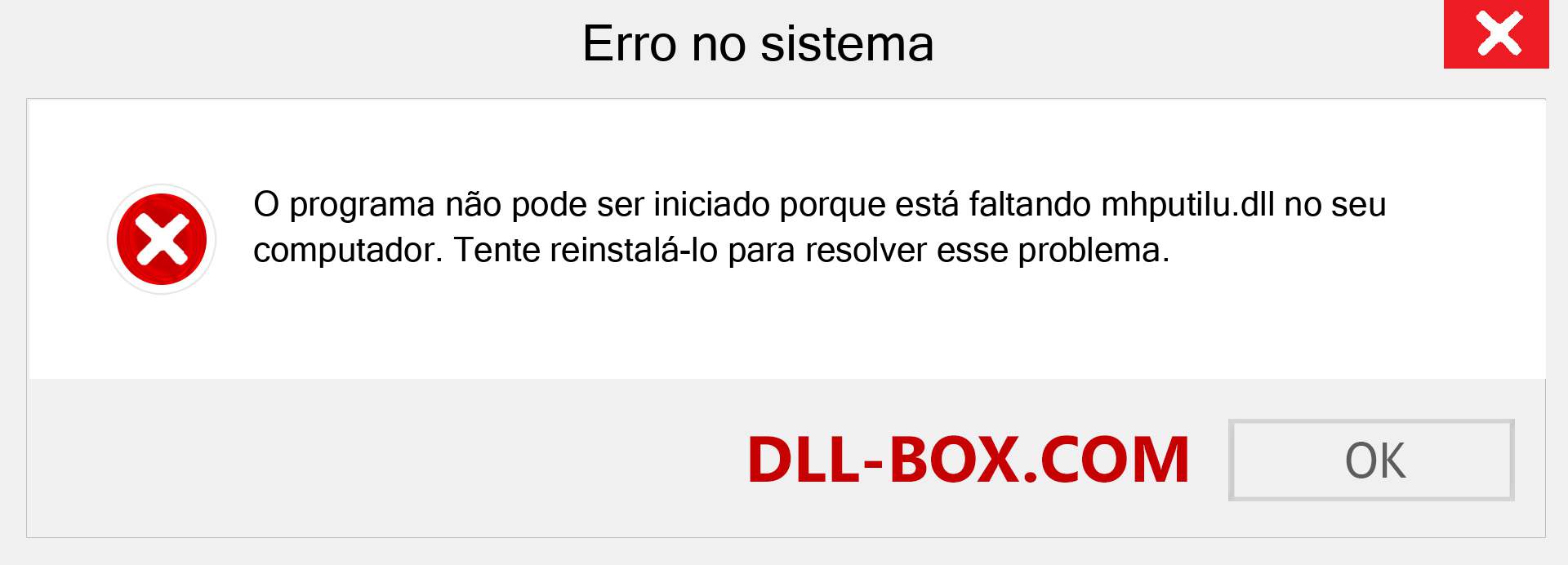 Arquivo mhputilu.dll ausente ?. Download para Windows 7, 8, 10 - Correção de erro ausente mhputilu dll no Windows, fotos, imagens